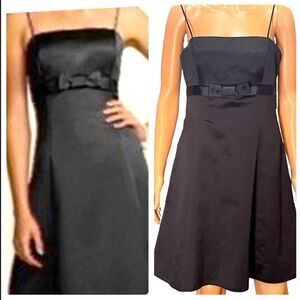 David’s Bridal Black Empire Waist With Bow Cocktail Dress Size 6